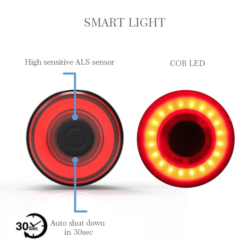 Clearance ENFITNIX Intelligent Bike Bicycle Lights Brake Warning Automatic Sensing Cycling MTB Road Bike Tail Rear Light Lamp Accessories 2