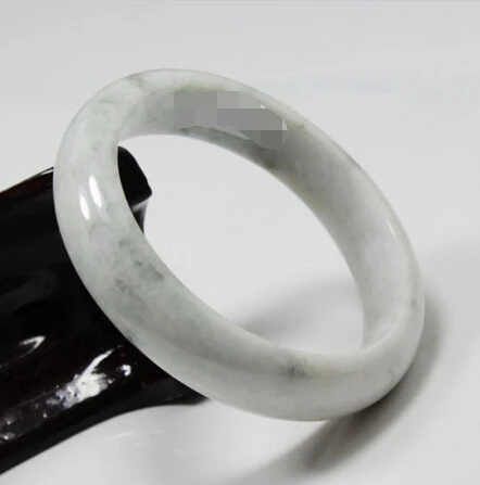 

2438 Certified Grade "A" Natural White Jadeite Jade Gems Bracelet Bangle