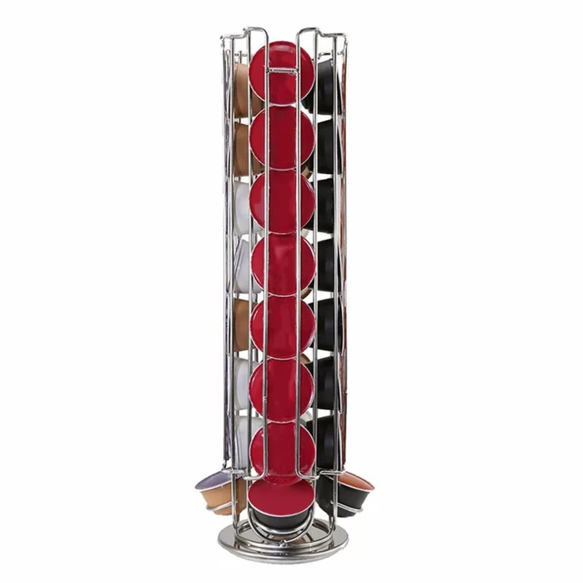 Cheap Stainless Steel Silver Revolving 360 degree Rotating 32/24 Capsule Coffee Pod Holder Tower Stand Rack For Dolce Gusto Cheap Stainless Steel Silver Revolving 360 degree Rotating 32/24 Capsule Coffee Pod Holder Tower Stand Rack For Dolce Gusto
