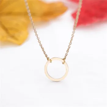 

Wholesale Gold Karma Necklace Women Jewelry Eternity Lucky Circle Stainless Steel Chain Best Friend Gift Collier Femme