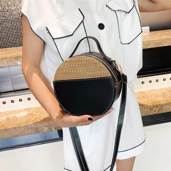 

Maison Fabre 2018 Round Straw Bags Women Summer Rattan Bag Handmade Woven Beach Cross Body Bag Circle Bohemia Handbag