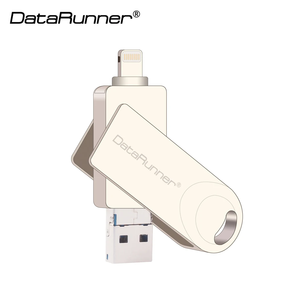 Флеш накопитель DataRunner Usb 3 0 OTG металлический флеш для iPhone X 8 7 Plus 16 ГБ 32 64 128 ГБ|USB