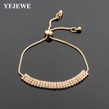 YFJEWENew элегантный цепочка с подвеской в виде лапы регулируемые браслеты для Для женщин цвета: золотистый, серебристый Цвет с кристаллами, браслет с кристаллами в едином положении во время занятий легкой атлетикой Feminina B234