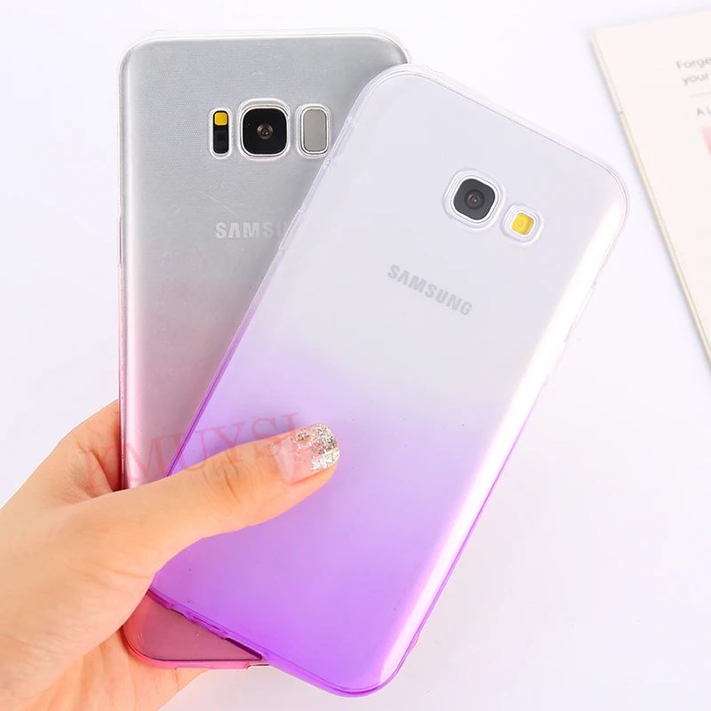 Градиентный Прозрачный чехол для samsung Galaxy A50 A30 M20 M10 S10 плюс S10E S8 S9 A9 A8 A6 A7 J4 J6 Plus Note 9 8 S7 силиконовый чехол