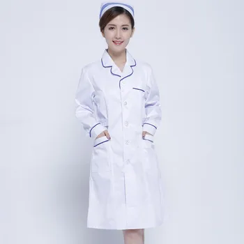 

Lab coat doctor white lab coat doctor's medicine room blue lab coat hair salon health uniform long sleeve fine work Doctor's gow