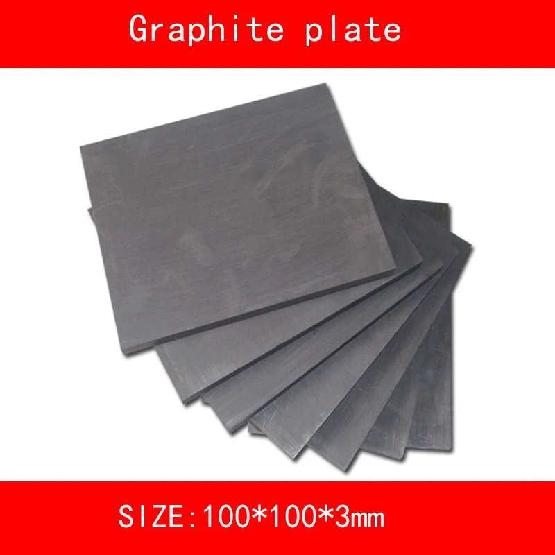 10x10x1cm 99.9/% Pure Graphite Block Electrode Rectangle Plate Blank Sheet Black