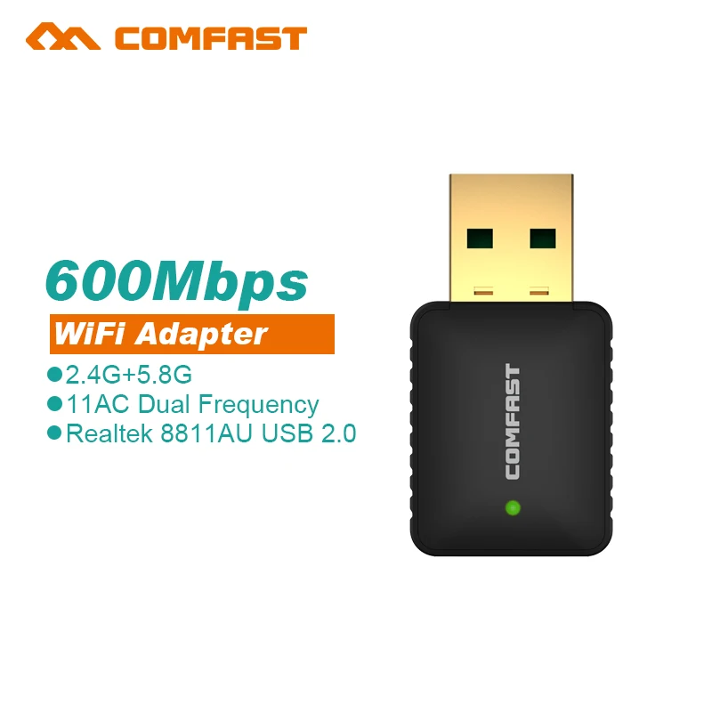 2016 New ! CF-915AC 600M AC USB 5 Ghz Wireless AC600 Dual Band 802.11ac antena wifi 2 DBI Adapter Comfast Wi-fi Network LAN Card