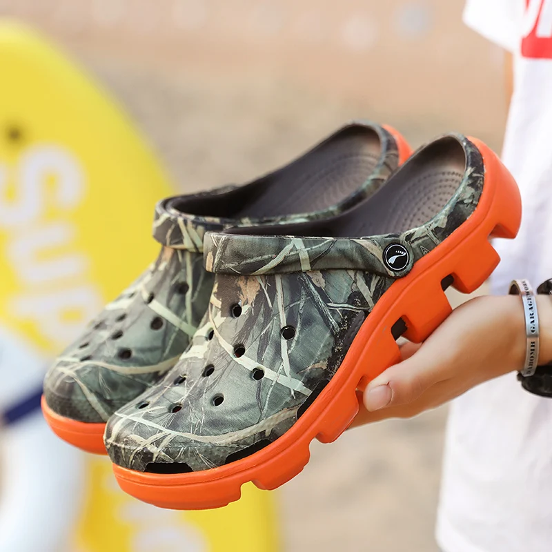 Alllwesome Croc Shoes Men Summer Sandals Lightweight Massage Camouflage Flip Flops Gladiator Sandals Clogs Crocsnessinglys 2019