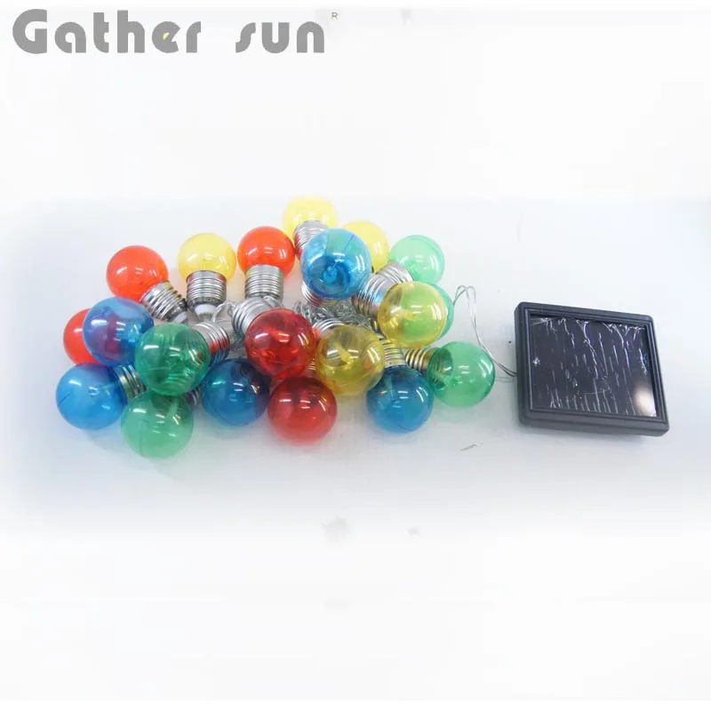 2pcs/lot Solar Garden String Light 6.9m 20pcs Lantern Solar Power Panel