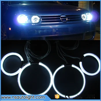 

Free Shipping CCFL angel eyes 9-16V DC 90mm&125mm 8000k white halo rings bulbs for Golf 4 IV MK4 auto headlights ccfl rings