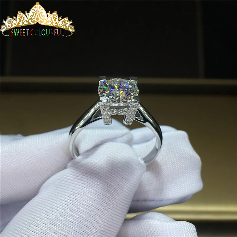 

100% 18K 750Au Gold Moissanite Diamond Ring D color VVS With national certificate MO-0010121