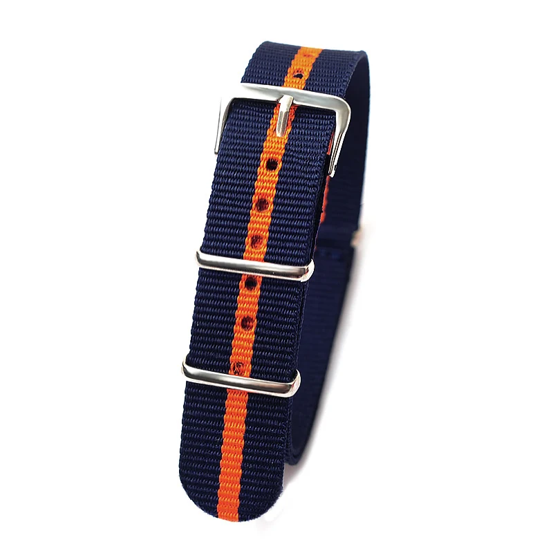 Retail 18mm dark blue orange dark blue Sport nato fabric watch band