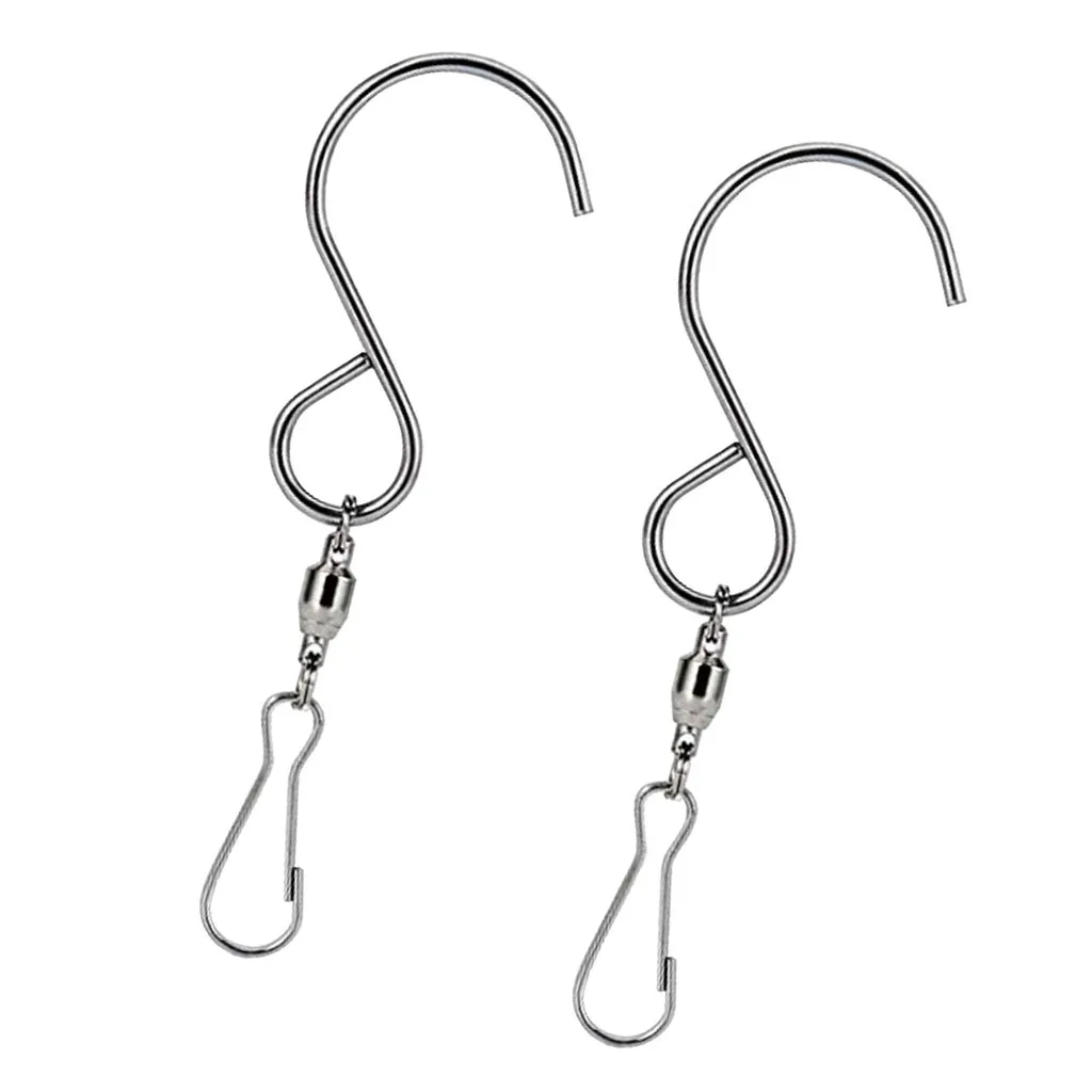 2Pcs Hanging Stainless Steel Swivel Hooks Clip For Garden Wind Chime Sun Catcher