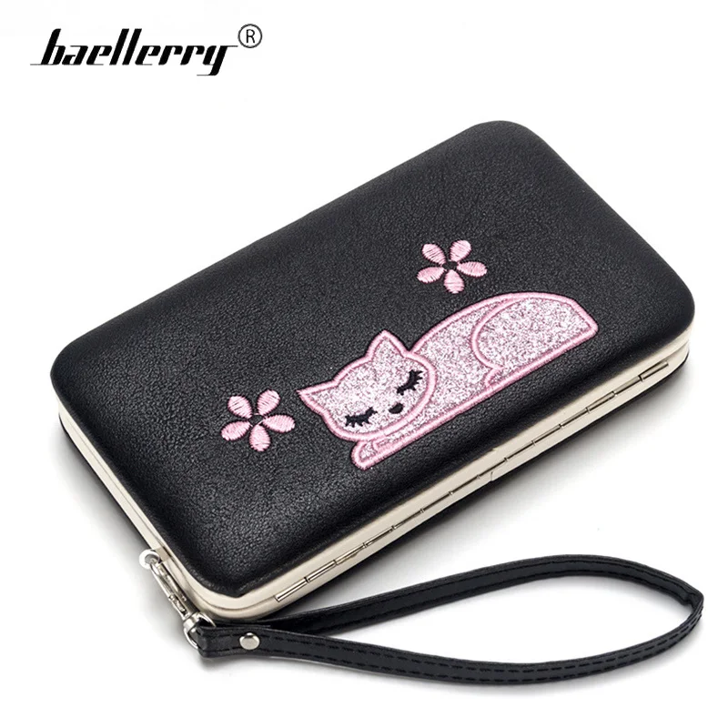 Cute Cat Leather Wallet Women 2017 Long Clasp Women Wallets Coin Purse Handy Wristlet Phone Bag ...