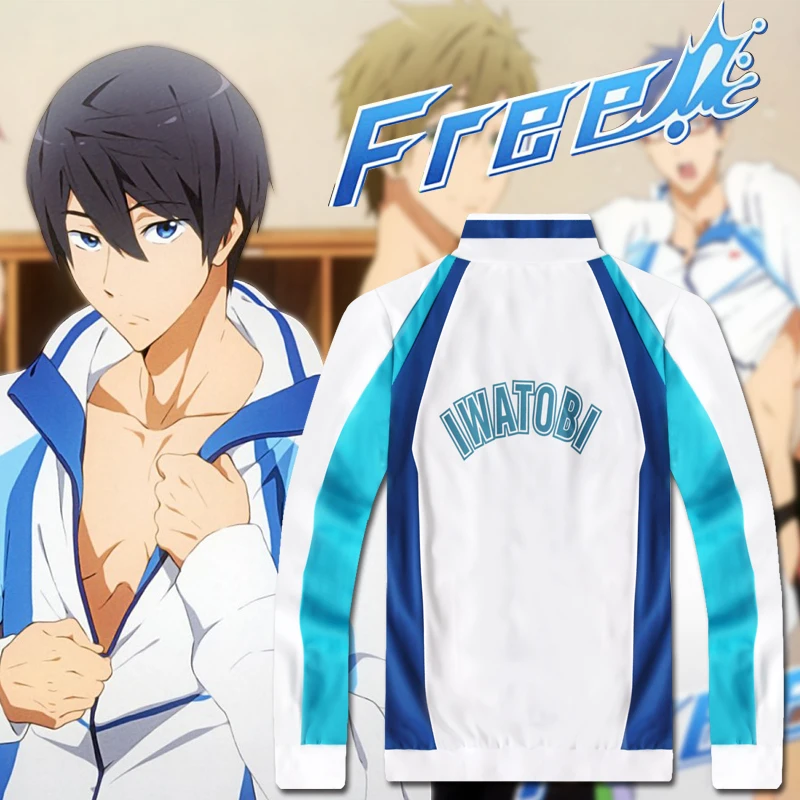 Аниме бесплатно! Iwatobi swim Club Haruka Nanase, Маскарадные костюмы, куртка, пальто, толстовка, штаны, спортивная одежда для подростков