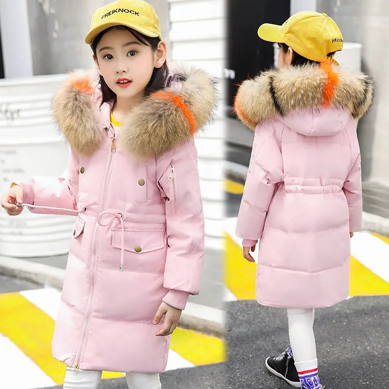 

Hooded Kid Down Jacket Printing Medium And Long Section Down Jacket Boy Girl Down Jacket Soft Baby Girl Coat Free Shipping