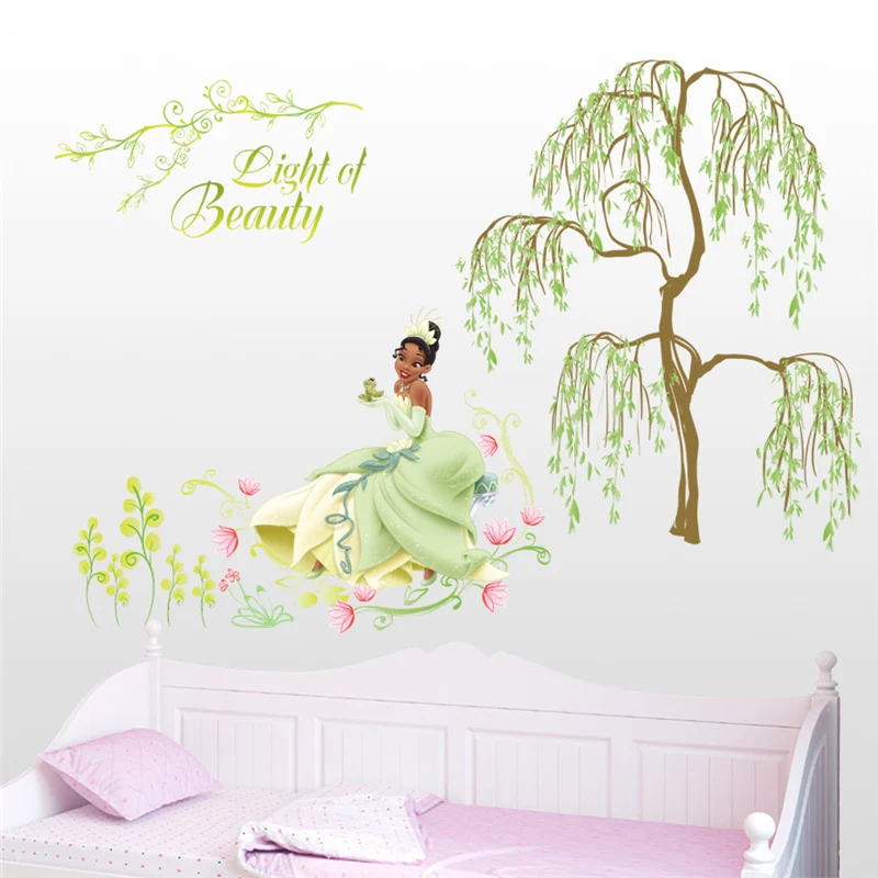 Cartoon Disney Snow White Tiana Princess Flowers Garden Wall Stickers For Kids Rooms Decoration Diy Mural Art Girl's Wall Decals Cartoon Disney Snow White Tiana Princess Flowers Garden Wall Stickers For Kids Rooms Decoration Diy Mural Art Girl's Wall Decals