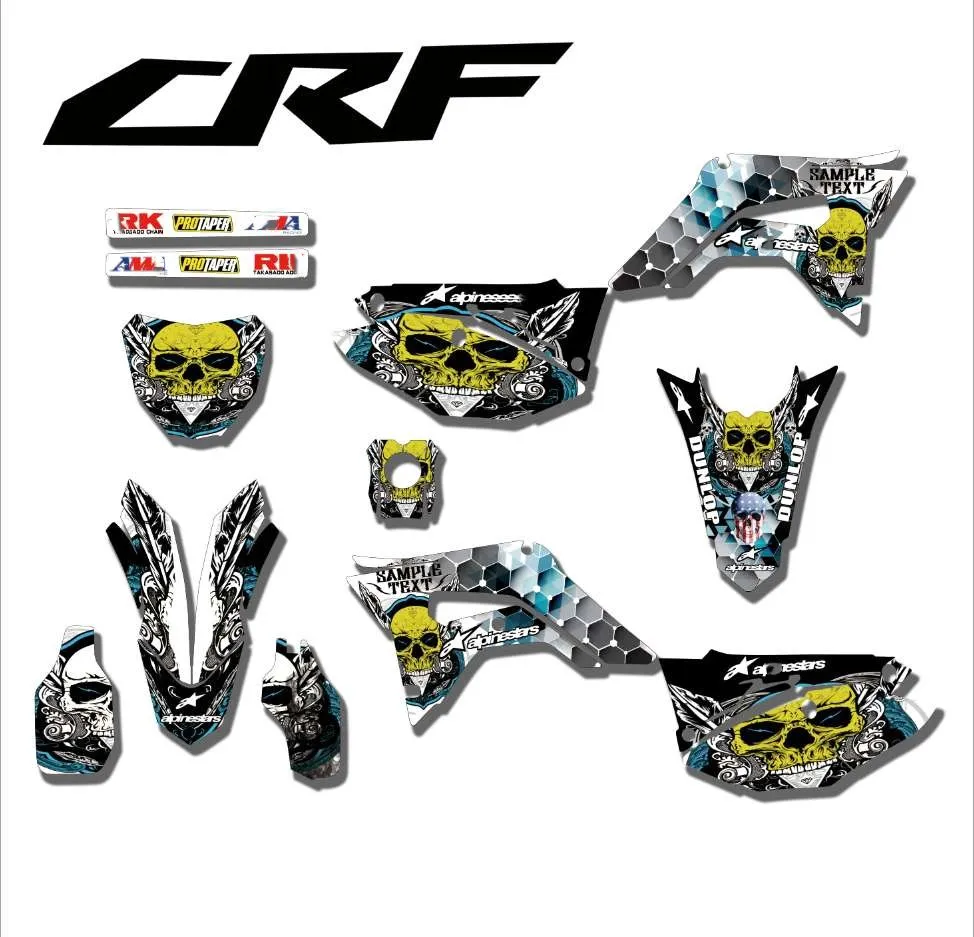 

EAM GRAPHICS DECALS Stickers For Honda CRF450R 2017-2019 CRF250R 2018-2019 CRF 250R 450R 18 19