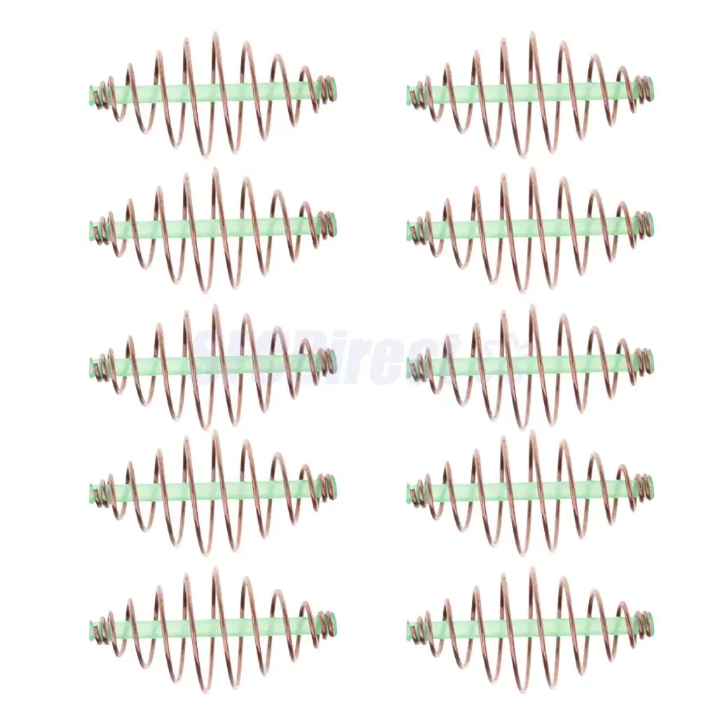 10 шт. металлическая приманка Метатель рыболовная кормушка пружинная катушка встроенный метод подачи рыболовный грузик из свинца 4,5x2,2 см