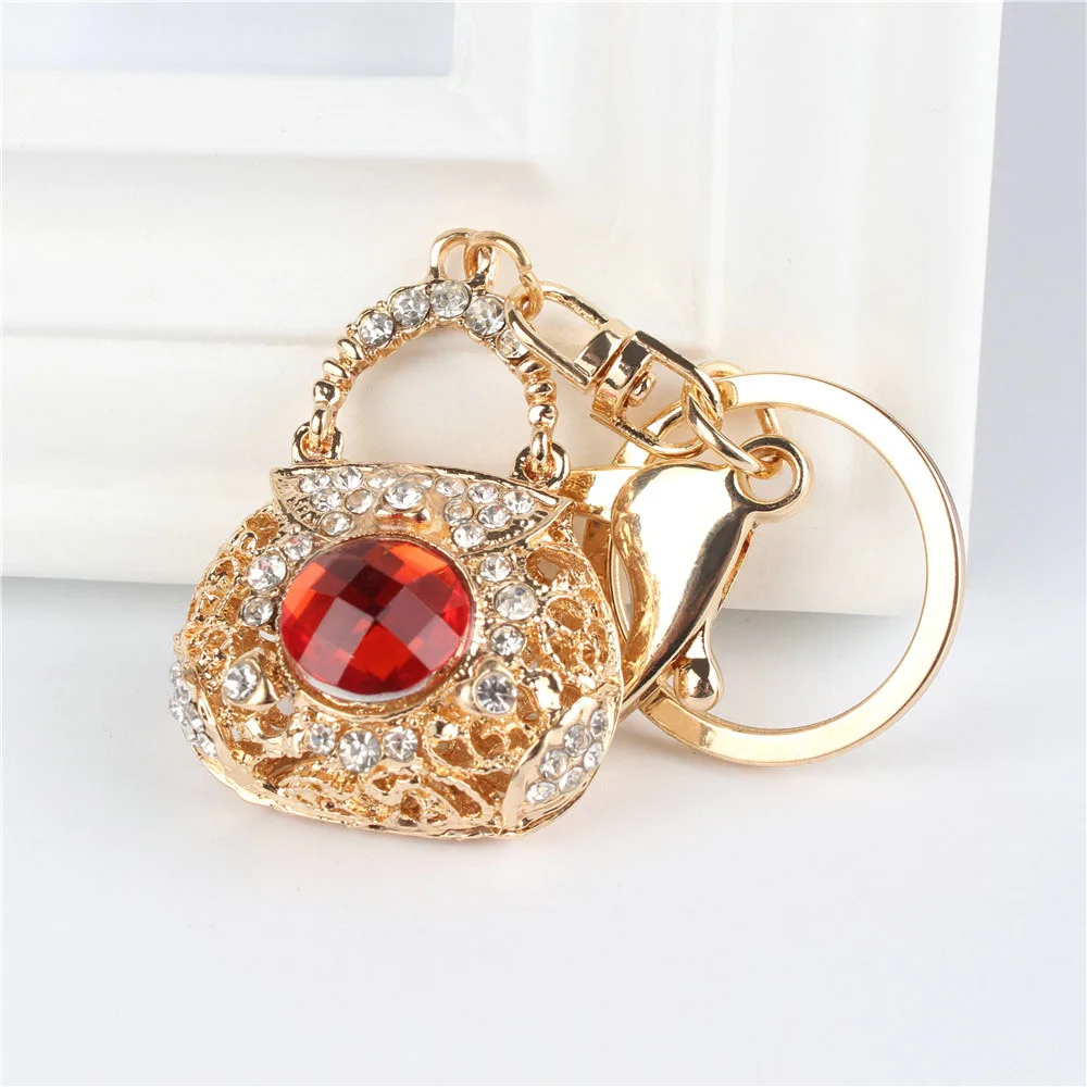 Lovely Handbag Bag Pendant Charm Rhinestone Crystal Purse Bag Keyring