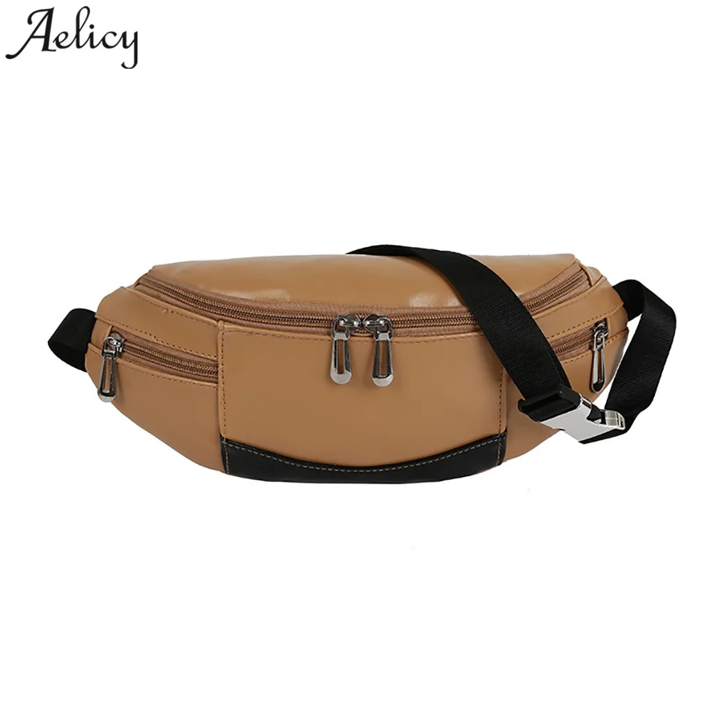 

Aelicy chest bag women Joker leather Multifunction girls chest bag Zipper travel Waist Bags for Ladies Dropshipping HOT 2019 new