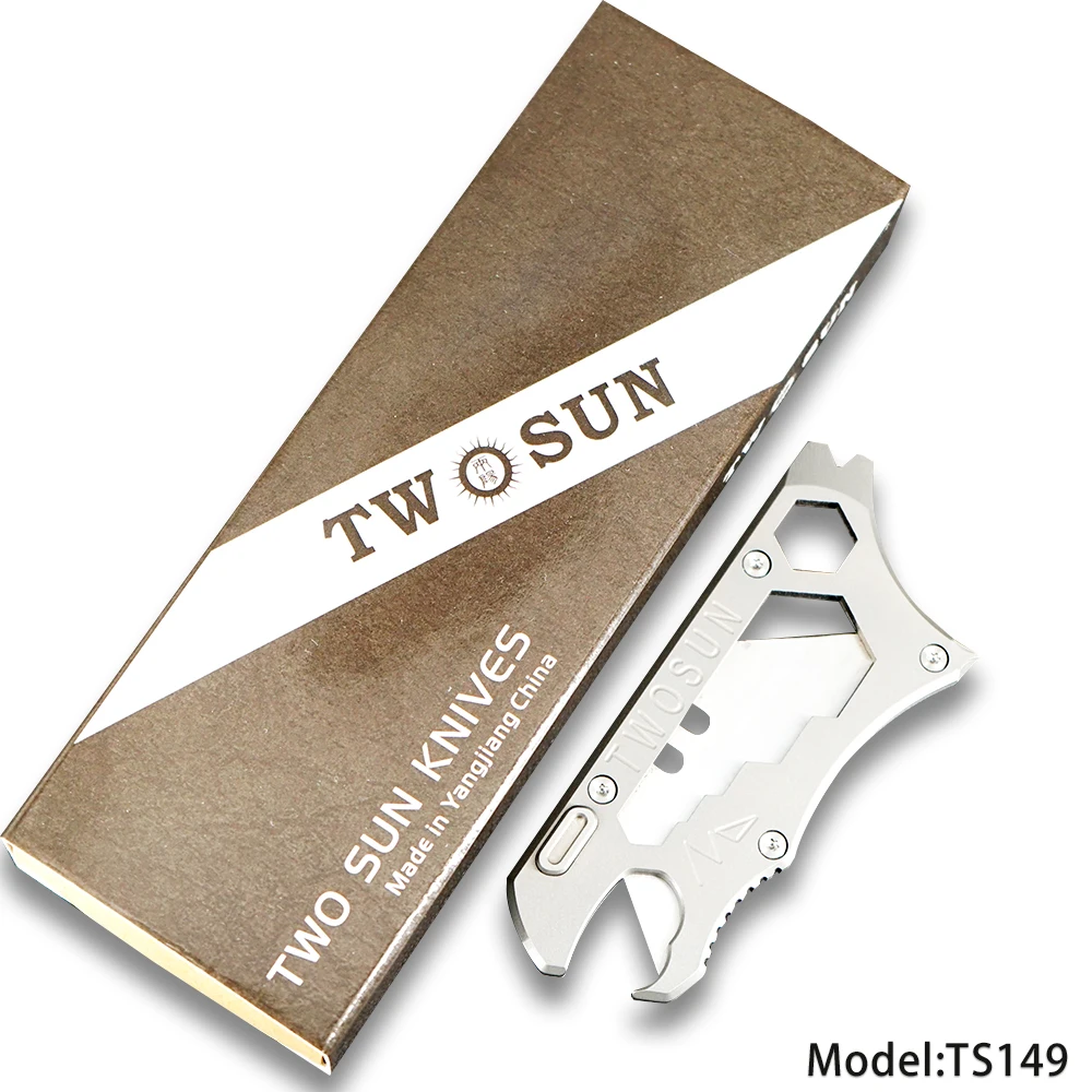 TWOSUN Ti титановый инструмент многофункциональный инструмент универсальный мини-нож Отвертка гаечный ключ открытый инструмент выживания