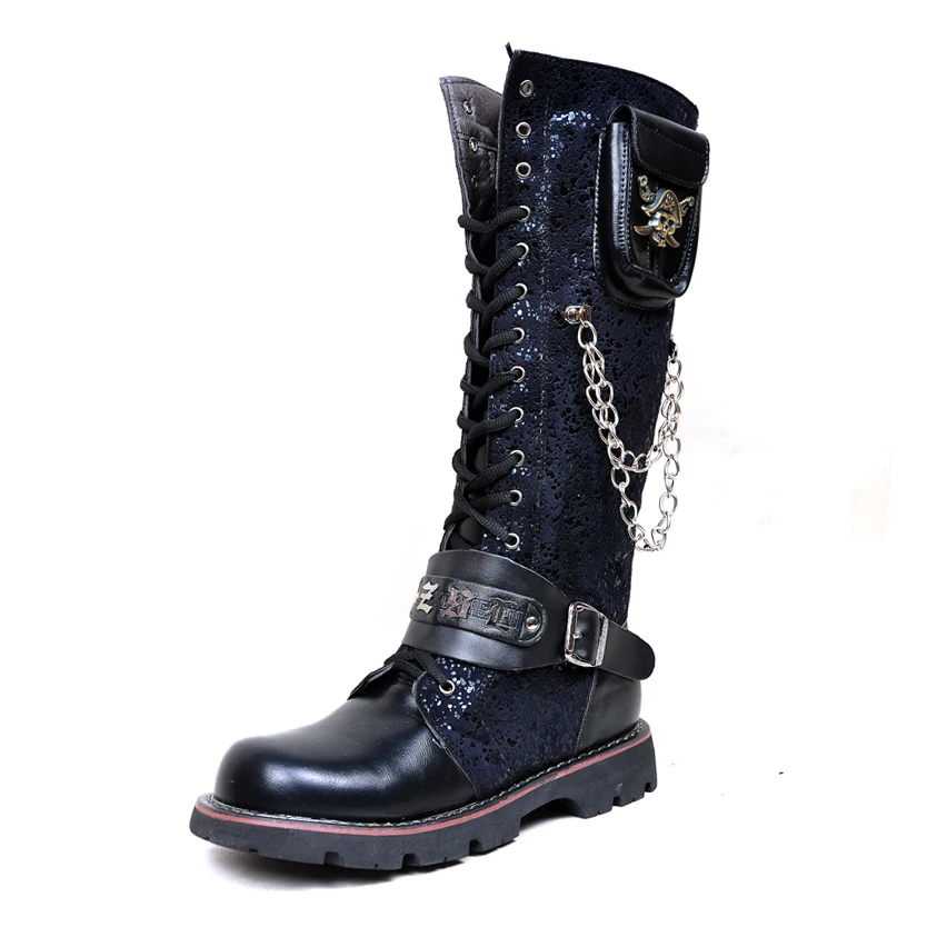 Preto do exército botas góticas homens combate