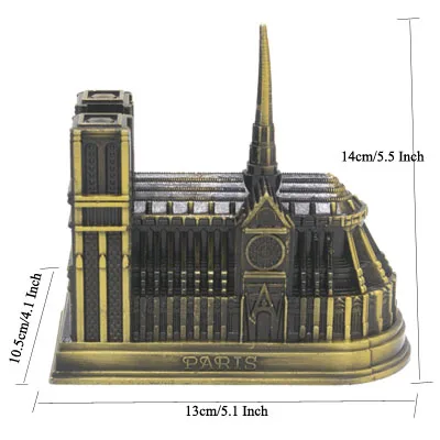 ERMAKOVA Металл всемирно известная архитектурная модель здания статуя ориентир туристический сувенир украшение для дома и офиса - Цвет: Notre Dame