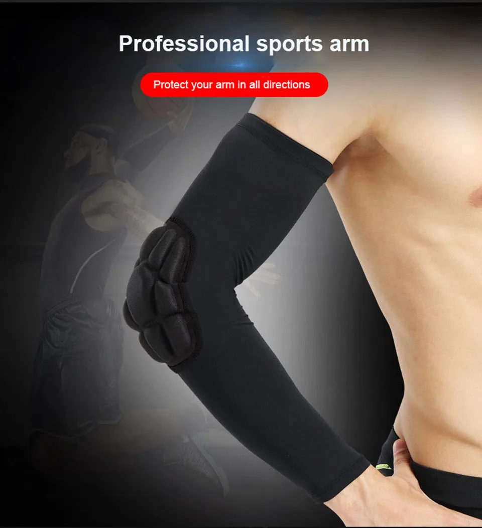 1 шт. высокоэластичная Спортивная длинная защитный рукав для баскетбола для локтя, предплечья грелка для мужчин и женщин соты