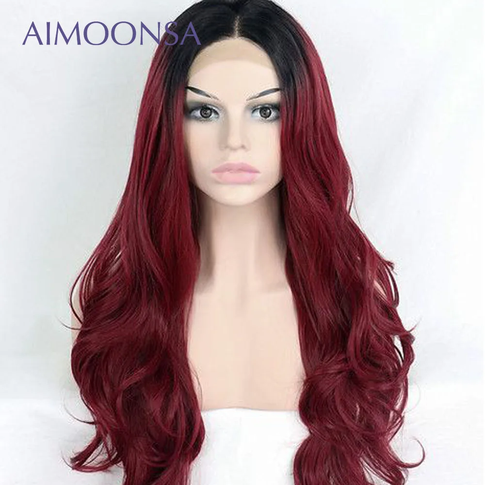 Burgundy Lace Front Wig With Baby Hair 1B99J Lace Wig Colored Human