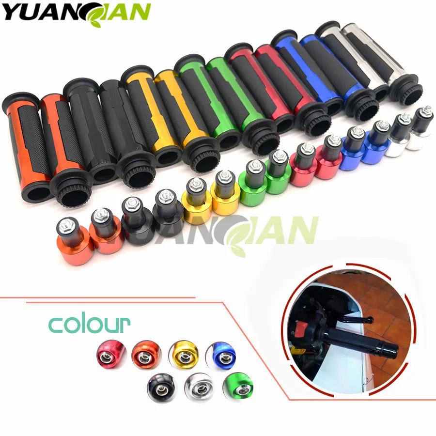 

22mm Street & Racing Moto Grips with end CNC 7/8'' Motorcycle Handle for HONDA Hornet 900 600 CBR 600 RR CB 1000 R KTM