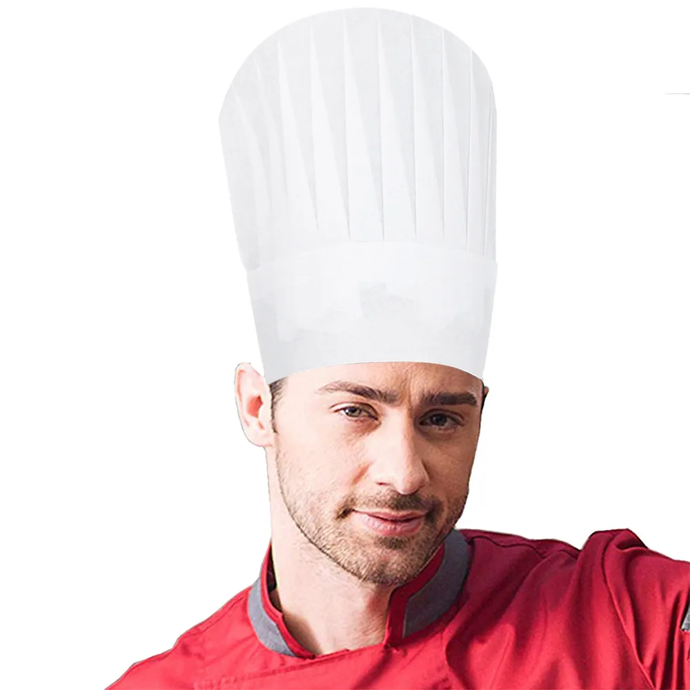 

1/5/10PCS One-time Comtotable Disposable Reusable Non-woven Paper Caps Chef Hat to Home Hotel Restaurant Kitchen Bakery