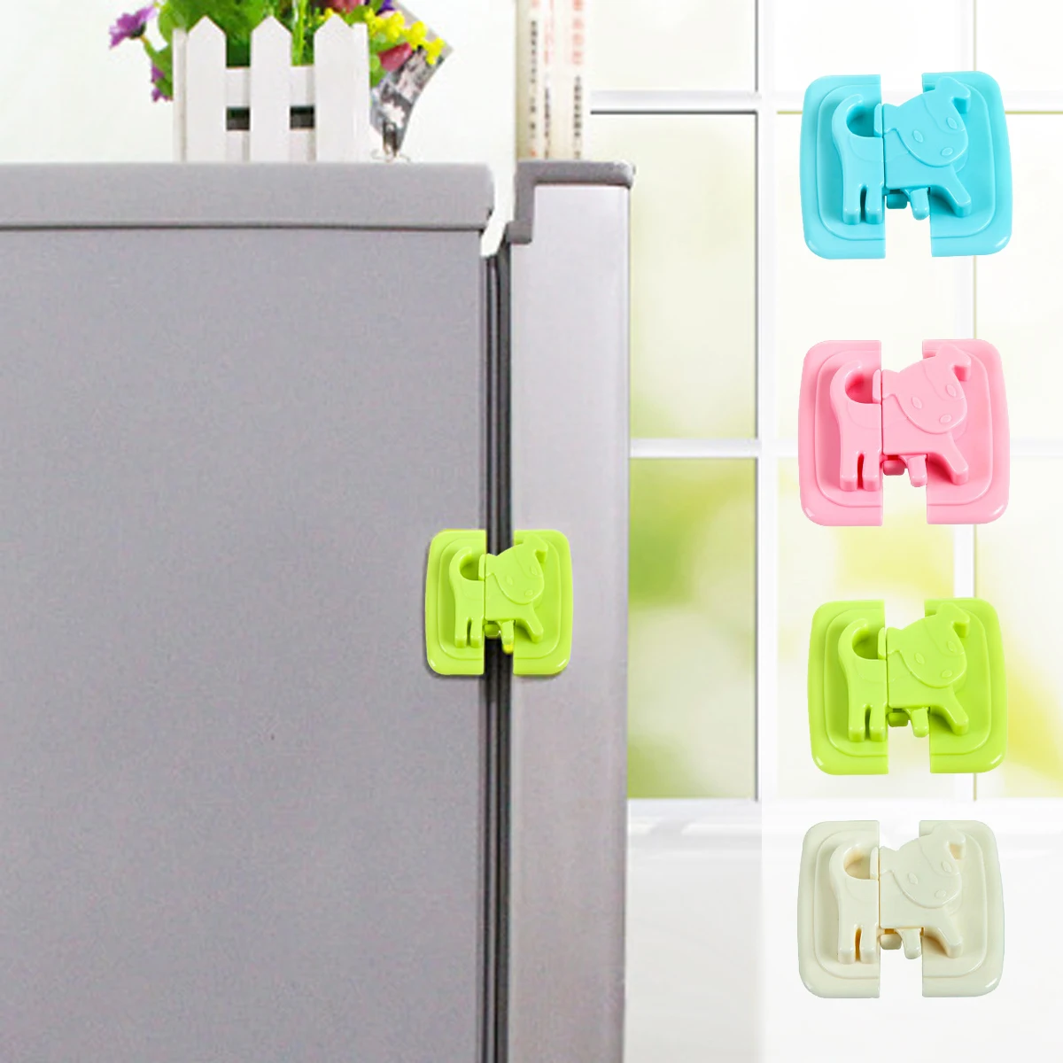 2pcs Puppy Shape Safety Locks for Refrigerators Door Baby Safe
