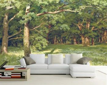 

Beibehang Custom wallpaper home decor murals modern minimalist forest trees murals green TV background wall photos 3d wallpaper