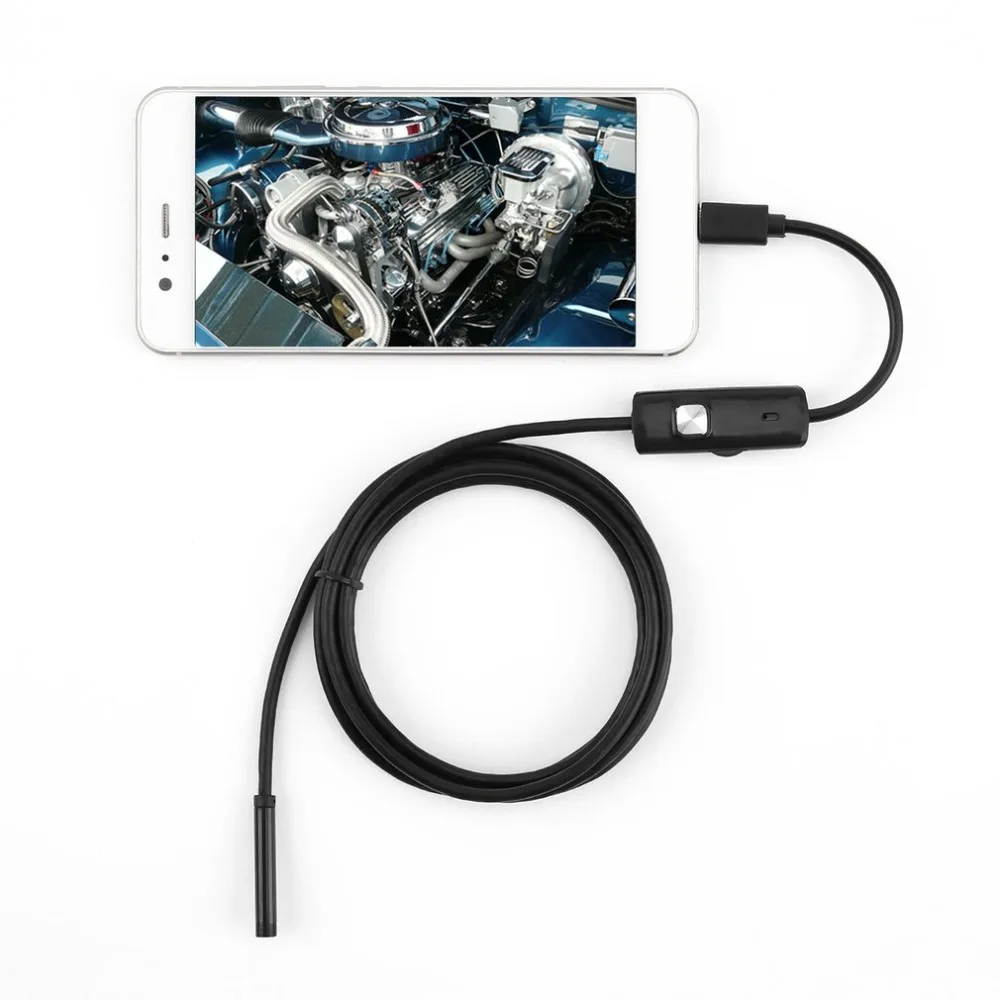 JCWHCAM Android Endoscope font b Mini b font Camera Inspection 7MM Lens 1 1 5 2m