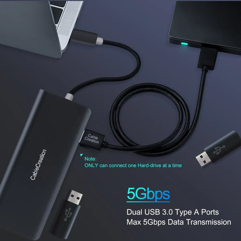 USB C концентратор, кабель C многопортовый 4K адаптер(Thunderbolt 3 совместимый), USB-C USB 3,0, HDMI, Ethernet, sd-карта