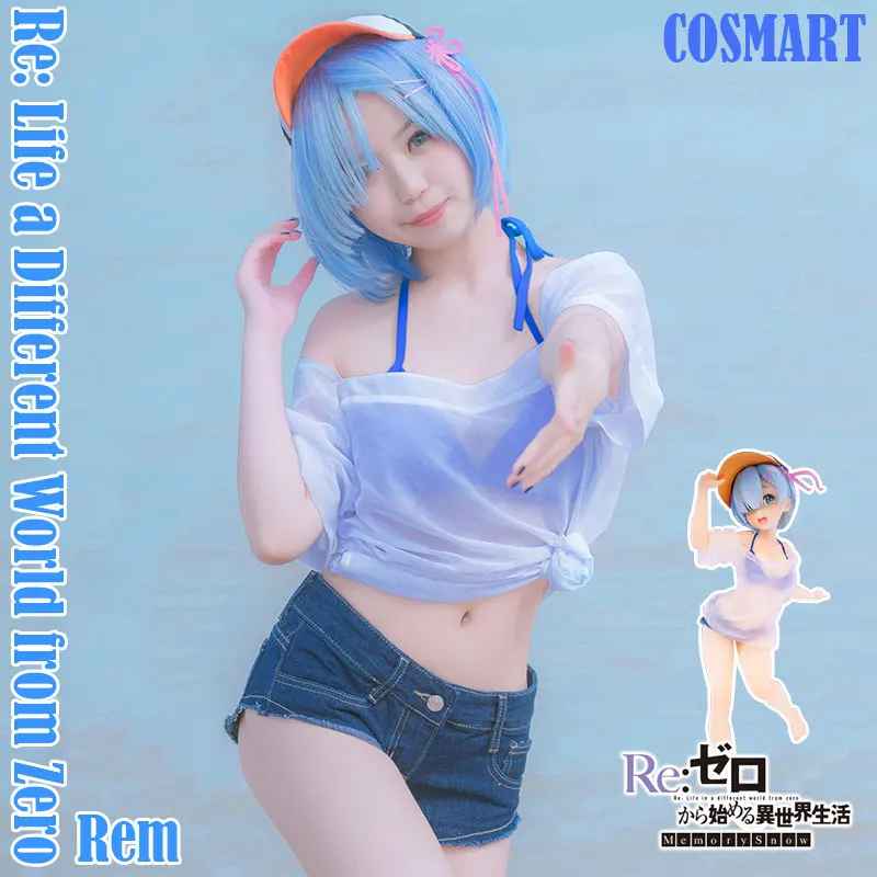 

Anime Re: Life a Different World from Zero Rem Cosplay Costume Rem Swimsuit Uniform Summer Swimwear Halloween costume for Women