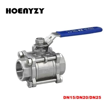 

High Quality 1/2" 3/4" 1" Female Thread SS201 304SS Stainless Steel 1000 WOG 3 Piece Full Port Ball Valve DN15 DN20 DN25