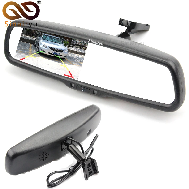 

Sinairyu 4.3" TFT LCD Car Rear View Bracket Mirror Monitor Parking Assistance With 2 RCA Video Player Input