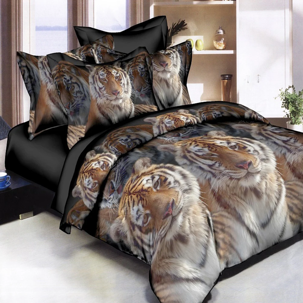 

New Animal Tiger PatternBedding Sets Duvet Cover Set 2/3pcs Bed Set Twin Double Queen Quilt Cover (No Sheet No Filling)