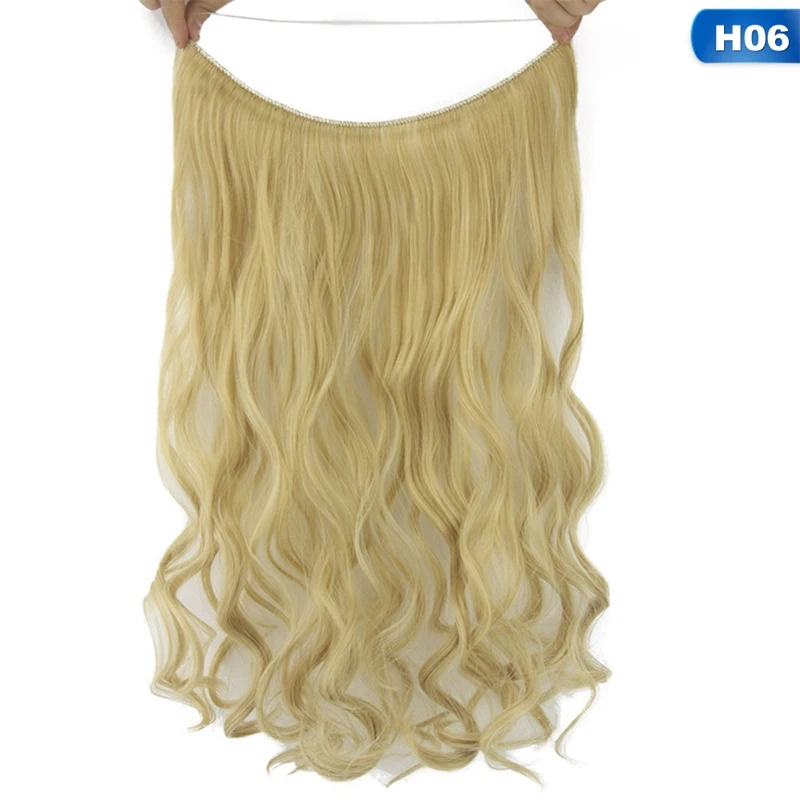 60 см длинные волнистые невидимые волосы для наращивания без зажима рыбий линии синтетический парик как натуральные волосы