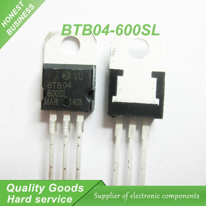 

10pcs BTB04-600SL BTB04-600 BTB04 Triacs 4 Amp 600 Volt TO-220 new original