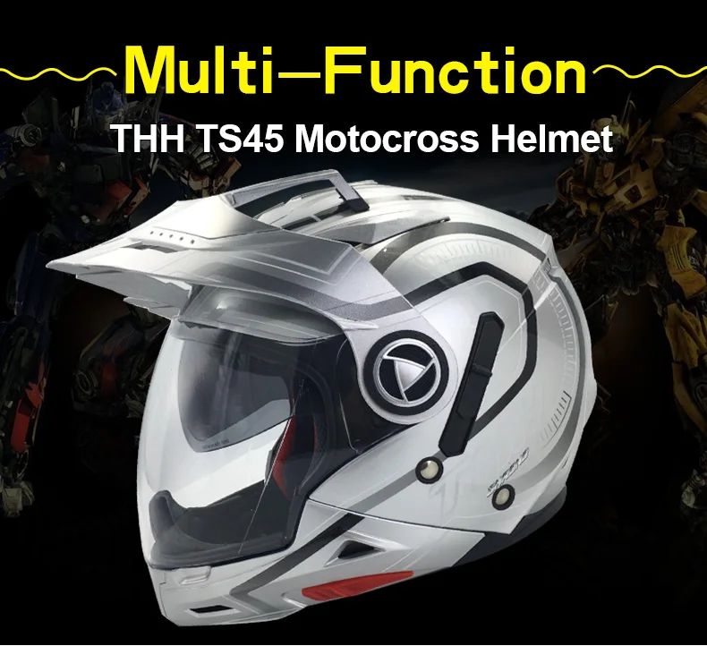 THH TS45 Многофункциональный мотоциклетный шлем анфас двойной щит мотокросса шлемы регулируемые до половины лица открытый шлем