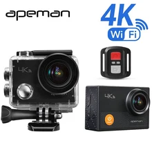 Apeman экшн Камера A77 4 К 1080 P подводная экшен фотоаппарат профессионал Wi-Fi спорт шлем видео Камера с HD видеокамера дистанционное контроллер один аккумулятор