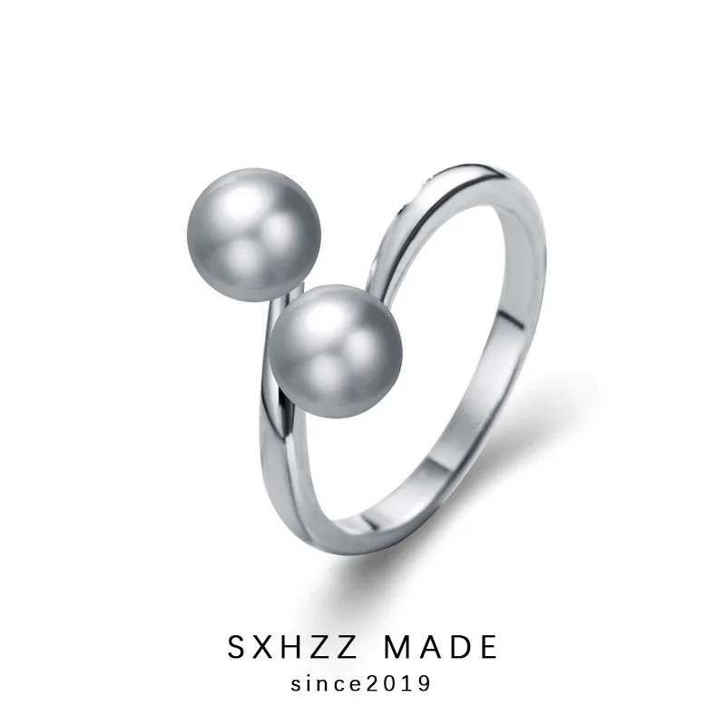 

SXHZZ Pearl Ring for Women Japanese Super Exquisite Simple Fashion OL Natural Freshwater Rings Index Finger Ring Light Jewelry