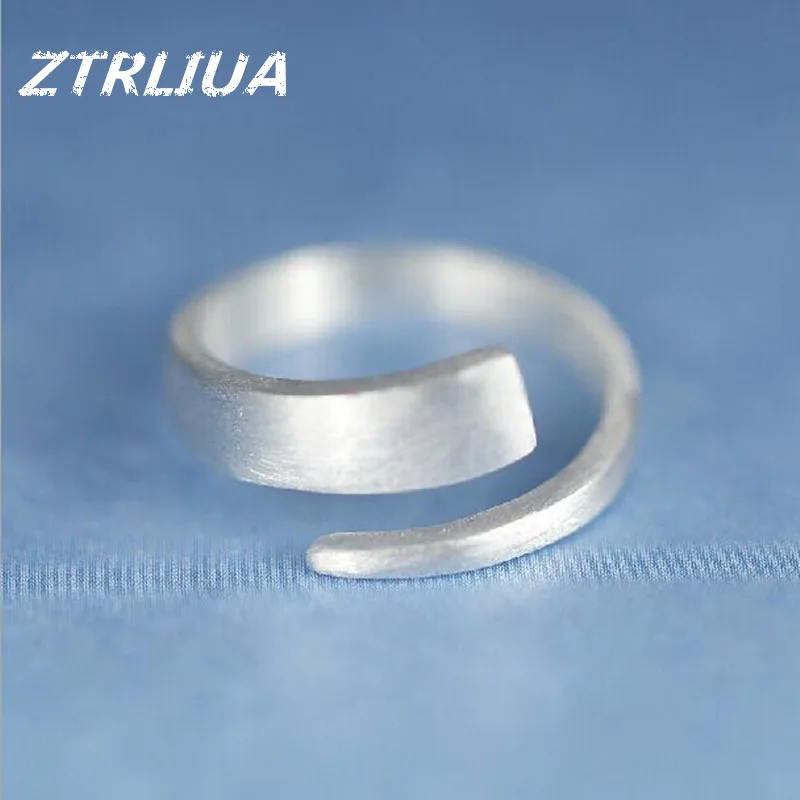 Classic Simple Matte Opening font b Women s b font Korean Jewelry 925 Sterling Silver Twisted