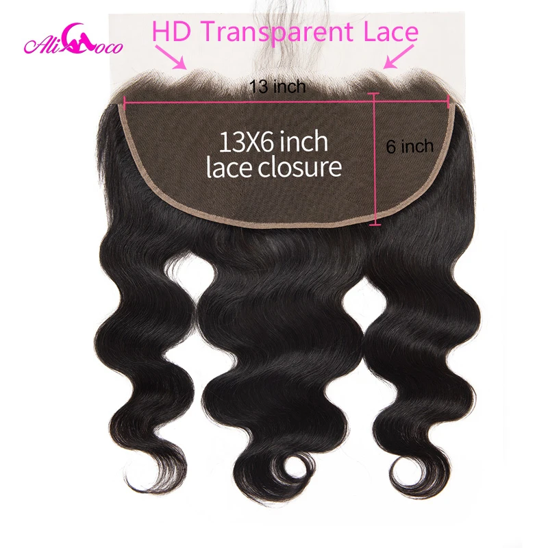 Ali Coco 13X6 бразильские волнистые прозрачные кружева лобное закрытие 8-24 дюймов человеческие волосы закрытие натуральный цветные волосы Реми