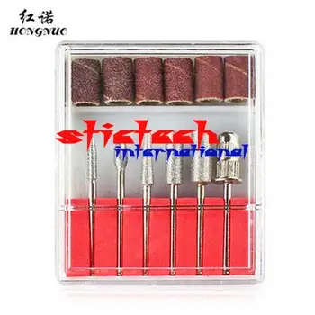 

by ems or dhl 500sets 6Pcs/Lot nail tool Bits Kit File Stainless Steel Nail Sanding Bands Electric Accessory Replacement Set