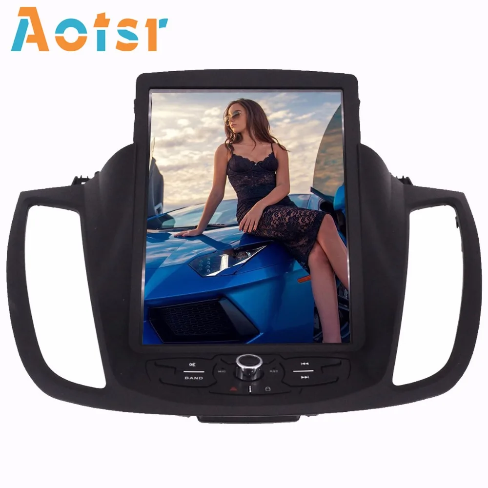 Sale Tesla style 10.4"BIG Screen Android Car multimedia Player for Ford Kuga 2013-2017 Bluetooth Radio RDS USB SD Free GPS Map no dvd 0