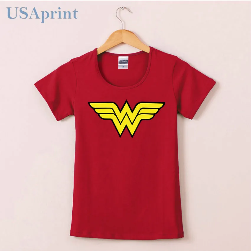 USAprint Summer 2017 Wonder Woman Logo T Shirts Women Comic Anime T